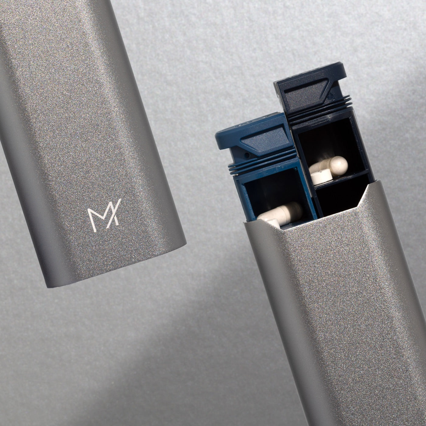 Macro detail of the Mannox anodised aluminium shell and open tray